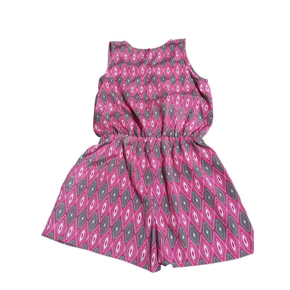 Collective concepts pink geometry design girls romper S, M,XL